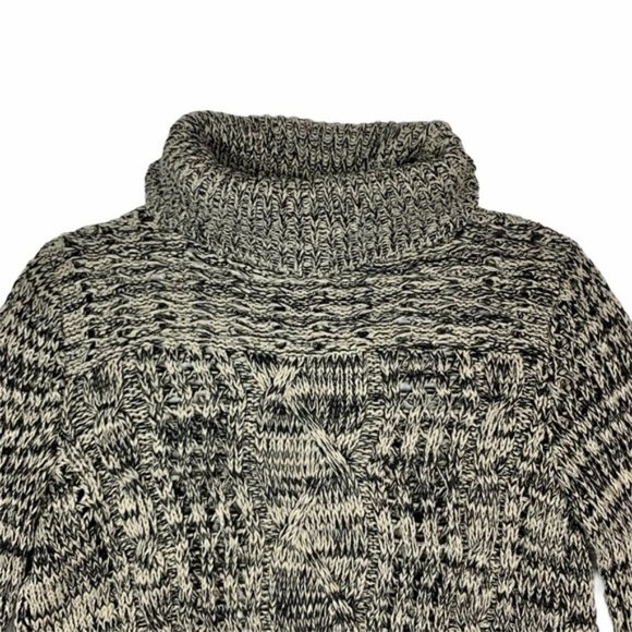 (Up To 50% Off SALE) 14th & Union Heathered Turtleneck Open Back Sweater - Picture 2 of 3
